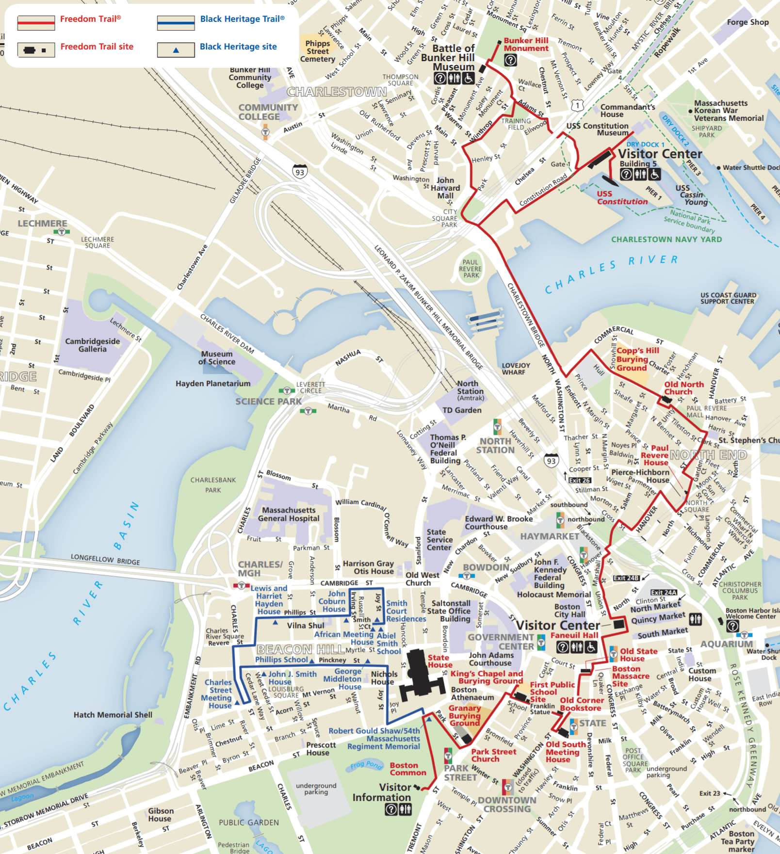 Black heritage trail map (click to enlarge). Boston S Freedom Trail In Winter What To See What Is Closed And What Is Still Awesome Even In The Cold Simply Awesome Trips